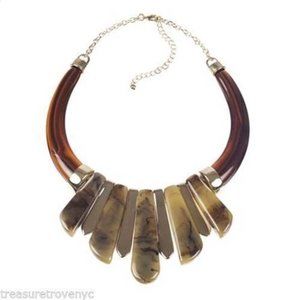 Treasure Trove NYC Butterscotch and GoldTone Bib Necklace